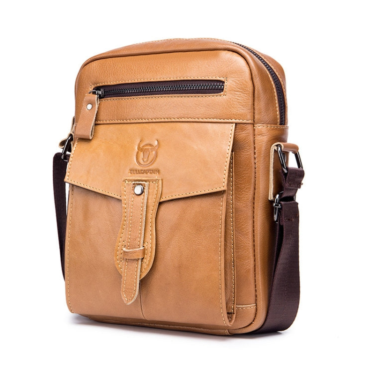 BUFF CAPTAIN 053 Men Leather Shoulder Messenger Bag First-Layer Cowhide Large Capacity Briefcase, Specification：, Large (Yellow Brown), Small (Yellow Brown), Large (Black), Small (Black), Large (Dark Brown), Small (Dark Brown)