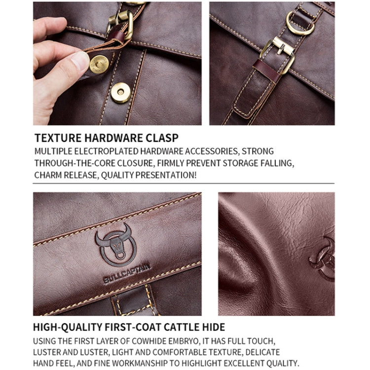 BUFF CAPTAIN 302 First-Layer Cowhide Men Casual Shoulder Bag Leather Retro Briefcase