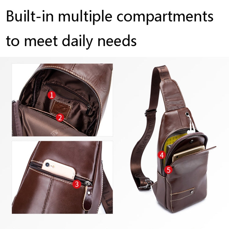 BUFF CAPTAIN 087 Men Leather Shoulder Bag First-Layer Cowhide Sports Chest Bag