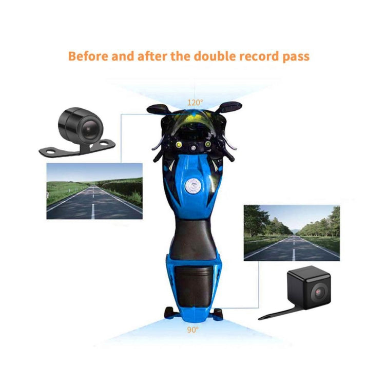 MT30 720P Waterproof Motorcycle Driving Recorder Locomotive Front And Rear Double Lens Recorder, MT30