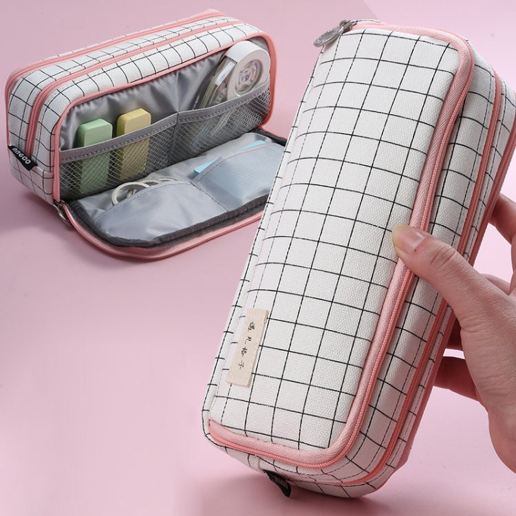 Large Capacity Canvas Pencil Case Multi-Layer Pen Organizer Pouch 40 Slots