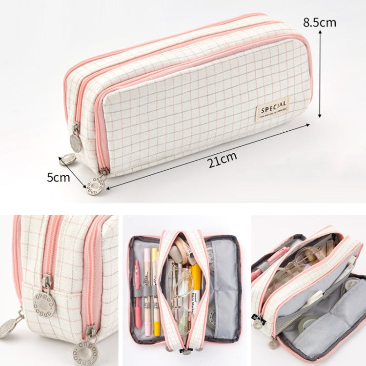 Large Capacity Canvas Pencil Case Multi-Layer Pen Organizer Pouch 40 Slots