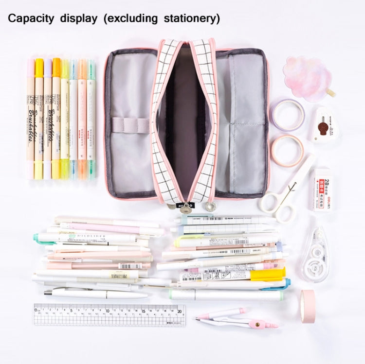 Large Capacity Canvas Pencil Case Multi-Layer Pen Organizer Pouch 40 Slots