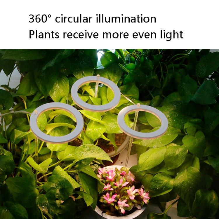 LED Plant Growth Lamp Full Spectroscopy Intelligent Timing Indoor Fill Light Ring Plant Lamp, Power: One Head(Pink Light)