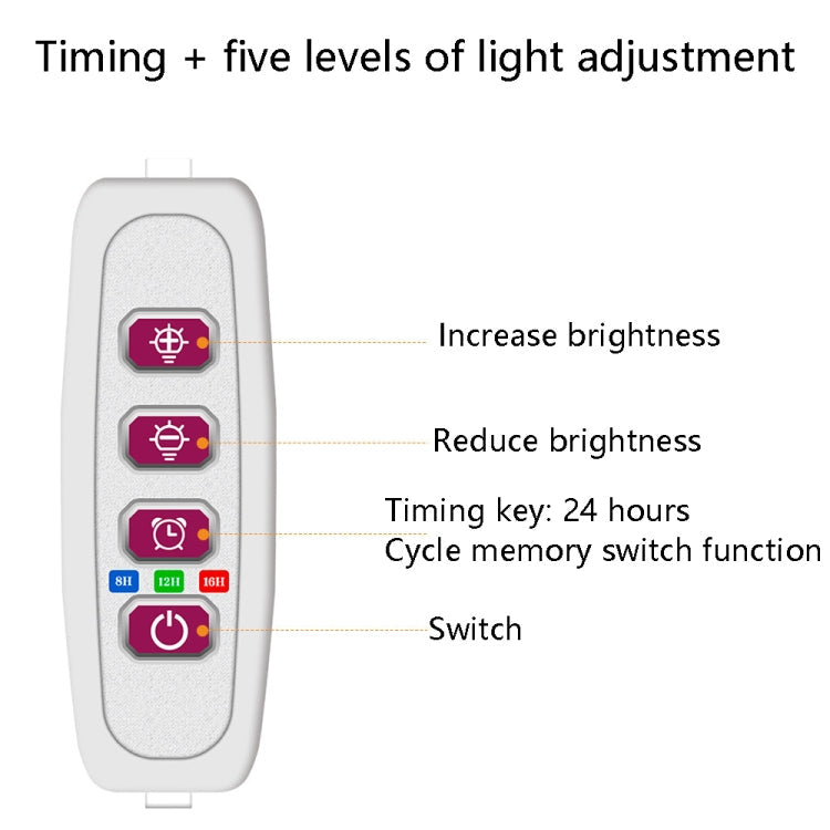 LED Plant Growth Lamp Full Spectroscopy Intelligent Timing Indoor Fill Light Ring Plant Lamp, Power: Two Head(Sunshine)