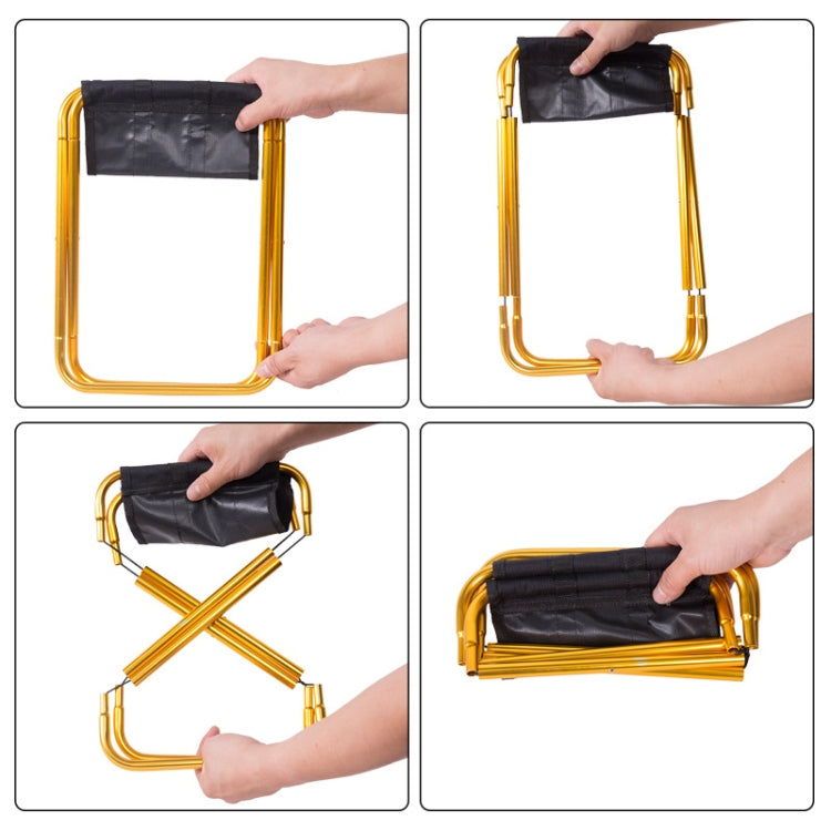 Outdoor Portable Camping Folding Chair 7075 Aluminum Alloy Fishing Barbecue Stool, Size: 24.5x22.5x27cm, Camping Folding Chair (Silver Gray), Camping Folding Chair (Gold), Camping Folding Chair (Red), Camping Folding Chair (Blue)
