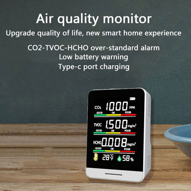 AK3 Portable CO2 Air Quality Formaldehyde Carbon Dioxide Detector, AK3 Semiconductor 5 in 1