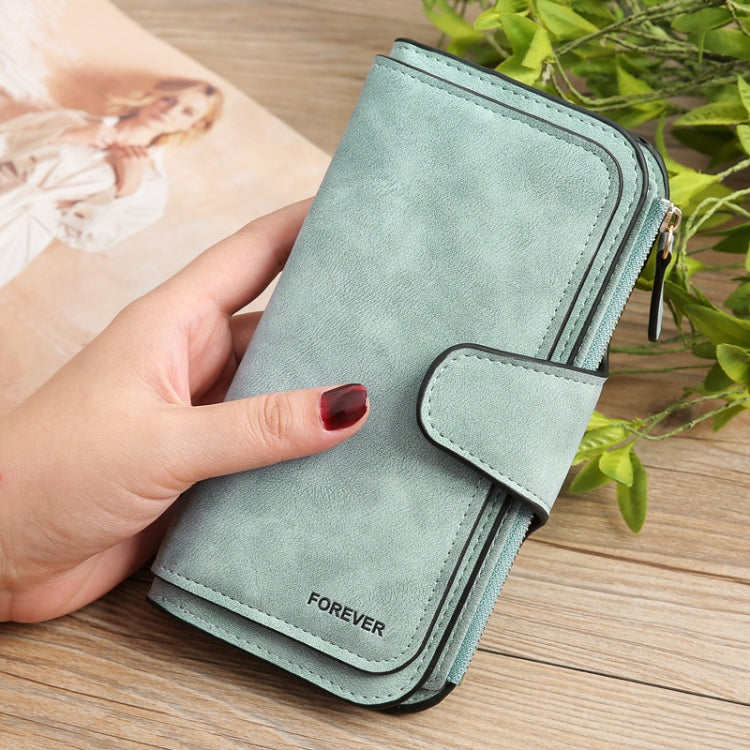 Ladies PU Leather Wallet B821 Frosted Coin Purse Large Capacity Card Holder Green
