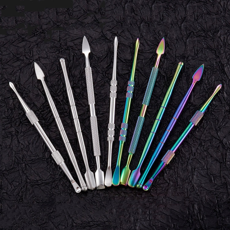 Nail Art Tool Set Smoke Cream Spoon Stainless Steel Steel Push Smoke Oil Spoon, 5 In 1 Silver, 6 In 1 Silver, 5 In 1 Color Titanium, 6 In 1 Color Titanium