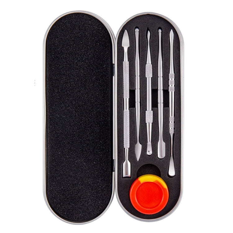 Nail Art Tool Set Smoke Cream Spoon Stainless Steel Steel Push Smoke Oil Spoon, 5 In 1 Silver, 6 In 1 Silver, 5 In 1 Color Titanium, 6 In 1 Color Titanium