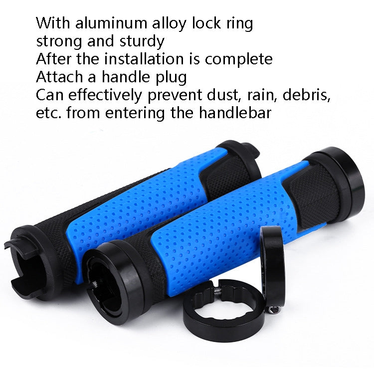 1pair BG-0404 Bicycle Rubber Handle Cover The Mountain Bike Bilateral Lock Dead Anti-Slip Handle Cover