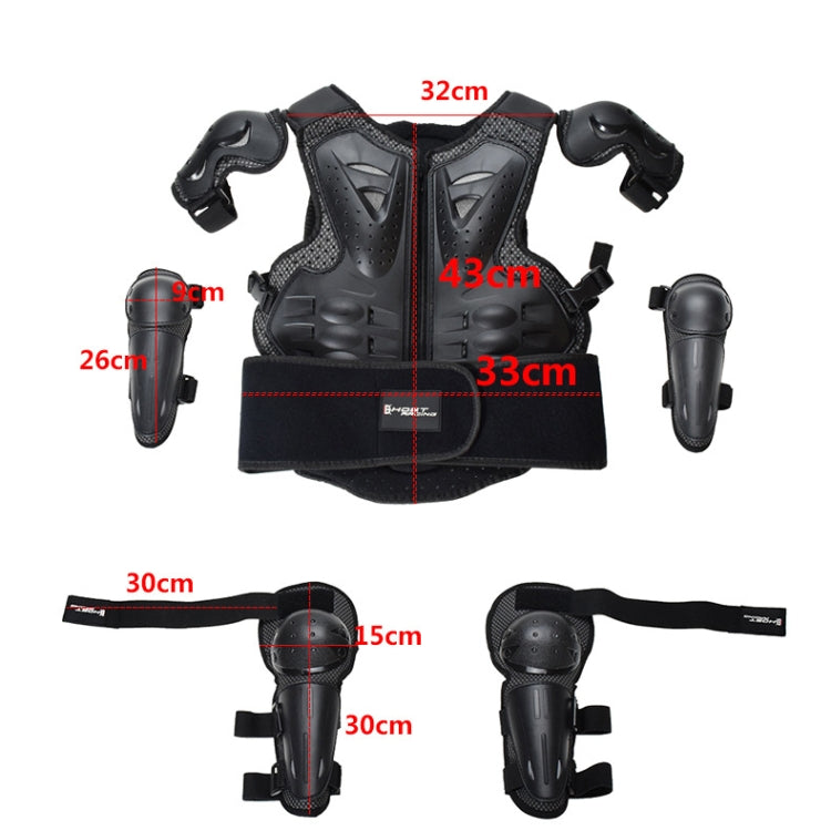 GHOST RACING Motorcycle Protective Gear Children Safety Riding Sport Vest + Knee Pads + Elbow Pads Protective Suit