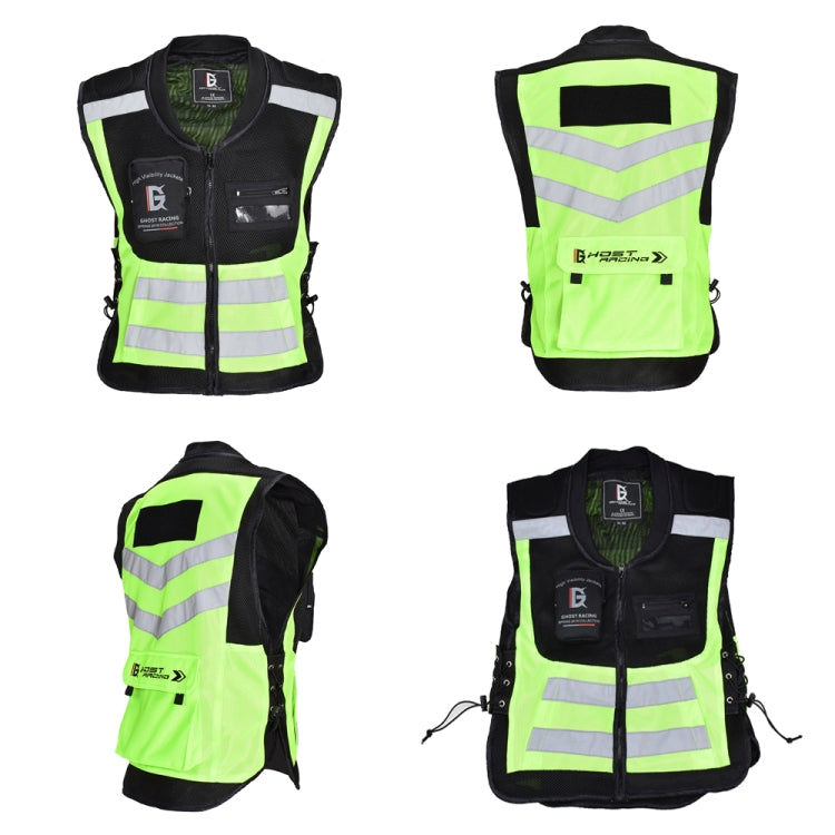 GHOST RACING GR-Y06 Motorcycle Riding Vest Safety Reflective Vest, M, L, XL, XXXL, XXL
