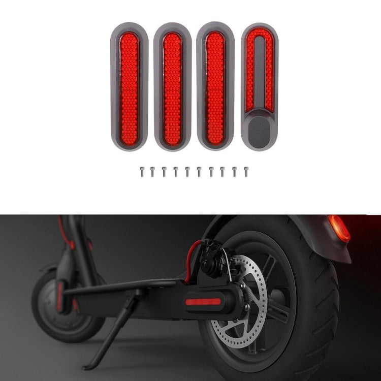 Elektro-Scooter-Rad Vier-Wege-Seitenabdeckung mit Reflexstreifen und Schrauben für Xiaomi Mijia 1S / Pro 2, Rot, Gelb