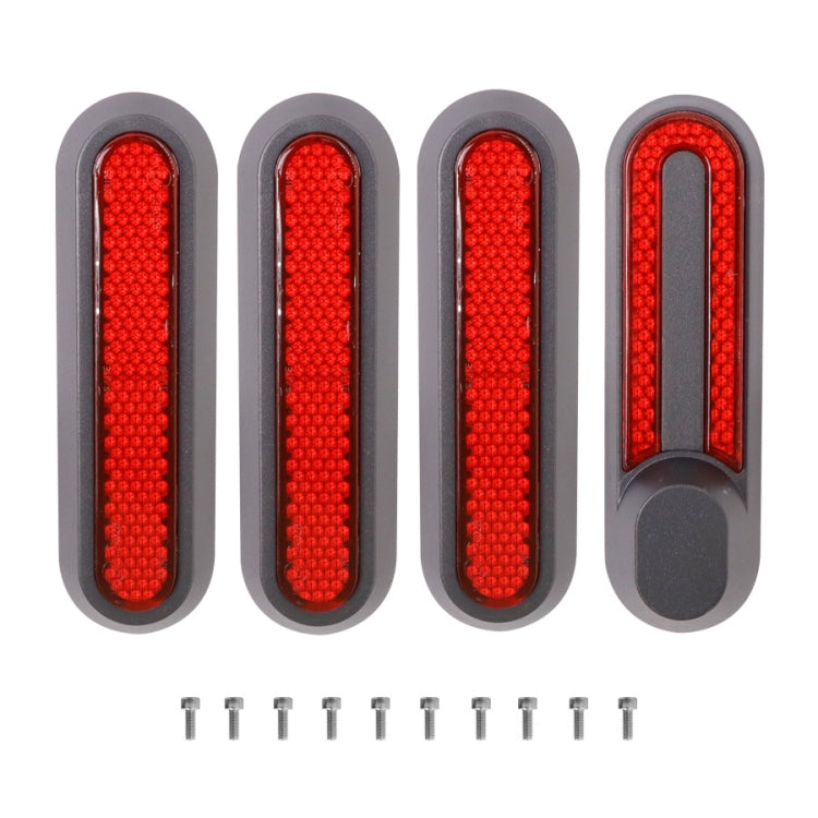 Elektro-Scooter-Rad Vier-Wege-Seitenabdeckung mit Reflexstreifen und Schrauben für Xiaomi Mijia 1S / Pro 2, Rot, Gelb