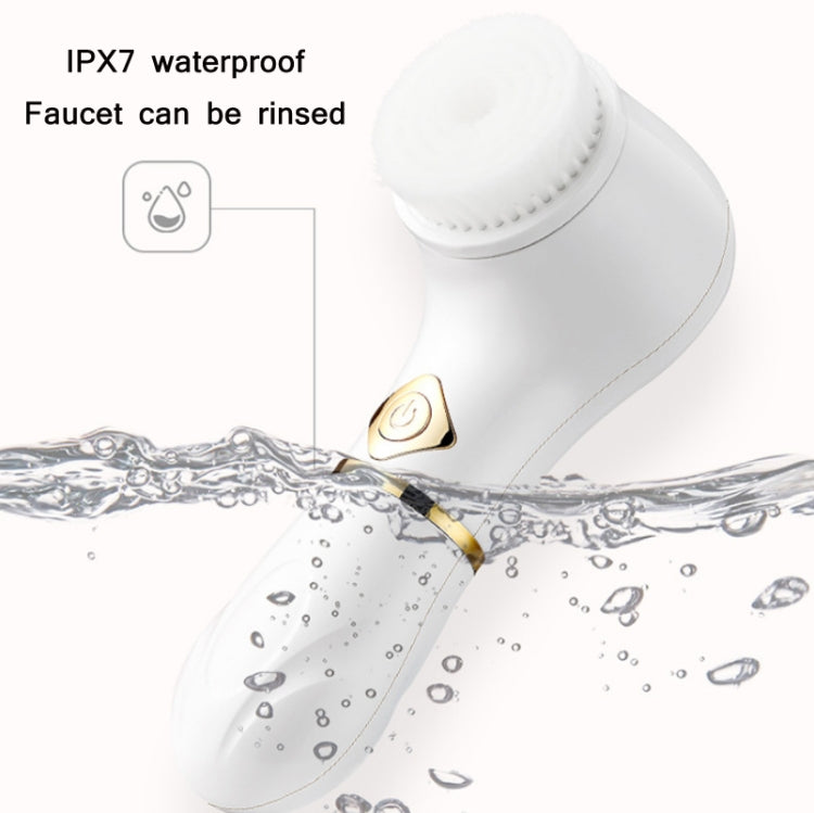 Pore Cleansing Electric Cleansing Instrument Blackhead Silicone Facial Cleansing Brush(Pink White)