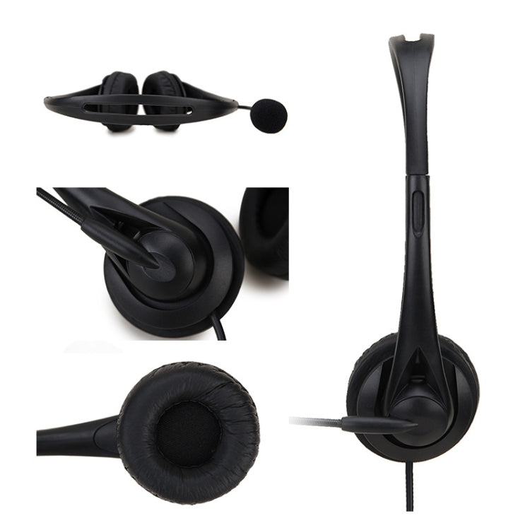 SOYTO SY490 Teaching Office Netzwerk-Klasse Studentenausbildung Computer-Headset, Stil:, Doppeltes Ohr Schwarz Trennung USB