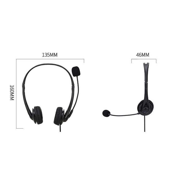 SOYTO SY490 Teaching Office Netzwerk-Klasse Studentenausbildung Computer-Headset, Stil:, Doppeltes Ohr Schwarz Trennung USB