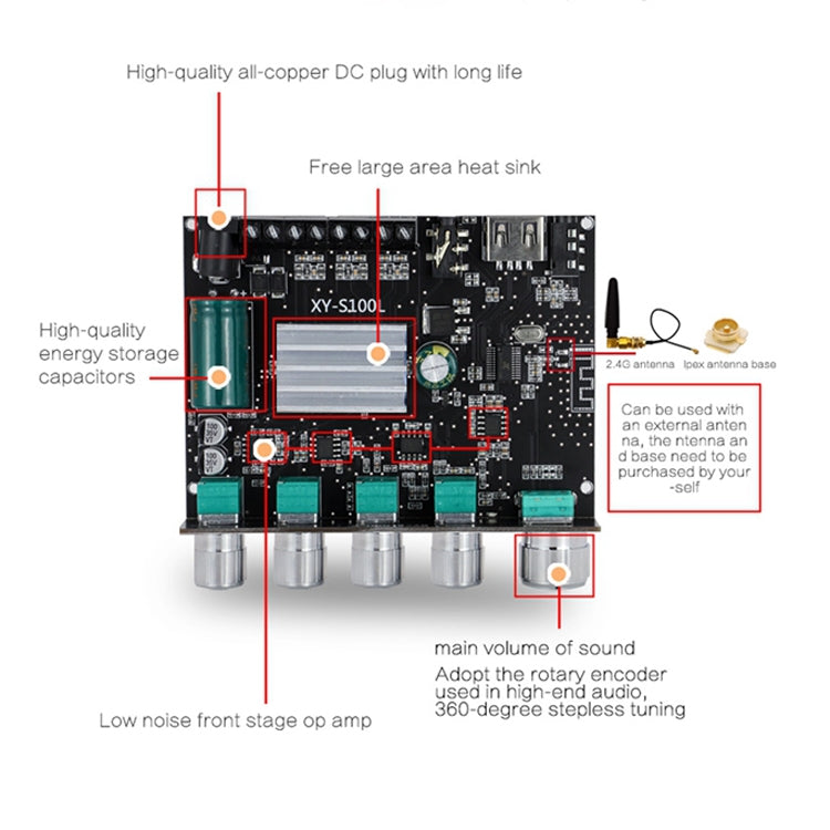 XINYI XY-S100L Sini Audio Channel 2.1 Bluetooth Power Board Module, XY-S100L