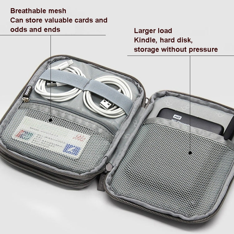 Baona Double Layer Cable Organizer Bag, Digital Accessories Case Grey