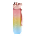 1000ml Large Capacity Gradient ColorsPlastic Sports Water Cup, Silver Gray, Cherry Pink, Sky Blue