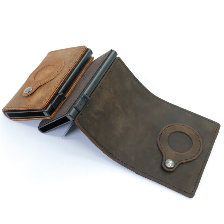 Anti-Theft Positioning Wallet Men Card Holder Mini Wallets For AirTag 2nd Gen / AirTag 1st Gen, Cowhide Blue, Cowhide Black, Cowhide Brown, Cowhide Dark Brown, Cowhide Carbon Fiber
