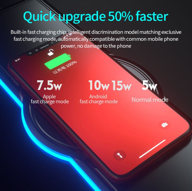 K9186 Multifunctional RGB Lighting Mouse Pad With Wireless Charger