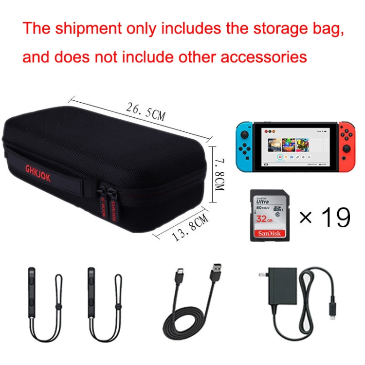 CHKJOK Game Console Bracket Function EVA Protective Sleeve For Switch Oled, Black, Gray