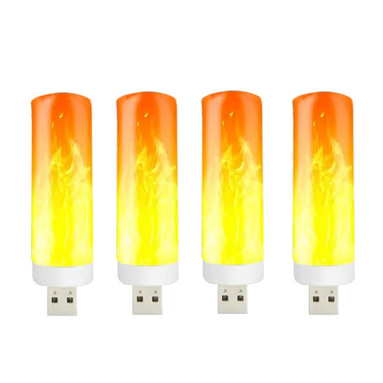 4 PCS USB Candlelight LED Flame Lamp, 4 PCS Flame Lamp
