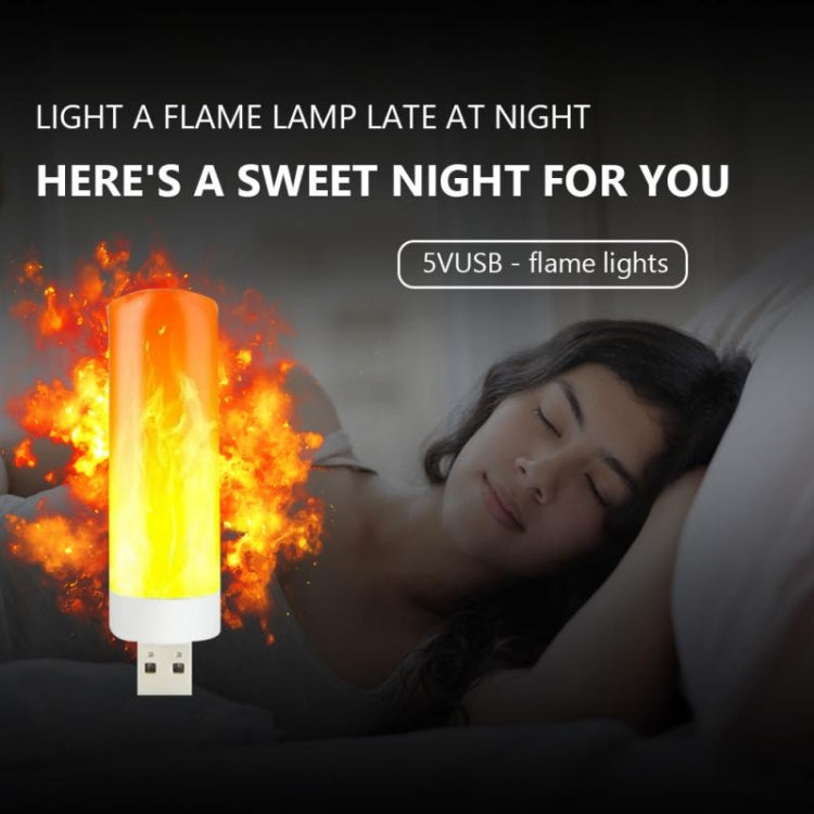 4 PCS USB Candlelight LED Flame Lamp, 4 PCS Flame Lamp