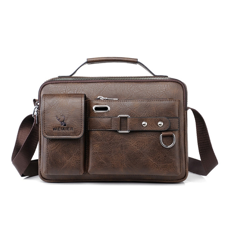 WEIXIER D235 Herren-Umhängetasche Tragbare PU-Leder-Handtasche