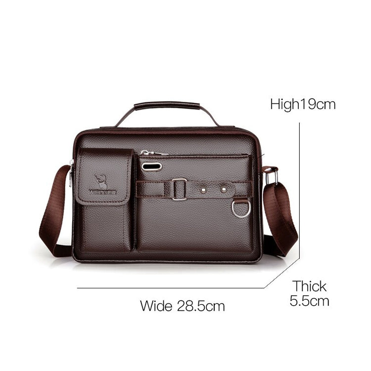 WEIXIER D235 Herren-Umhängetasche Tragbare PU-Leder-Handtasche
