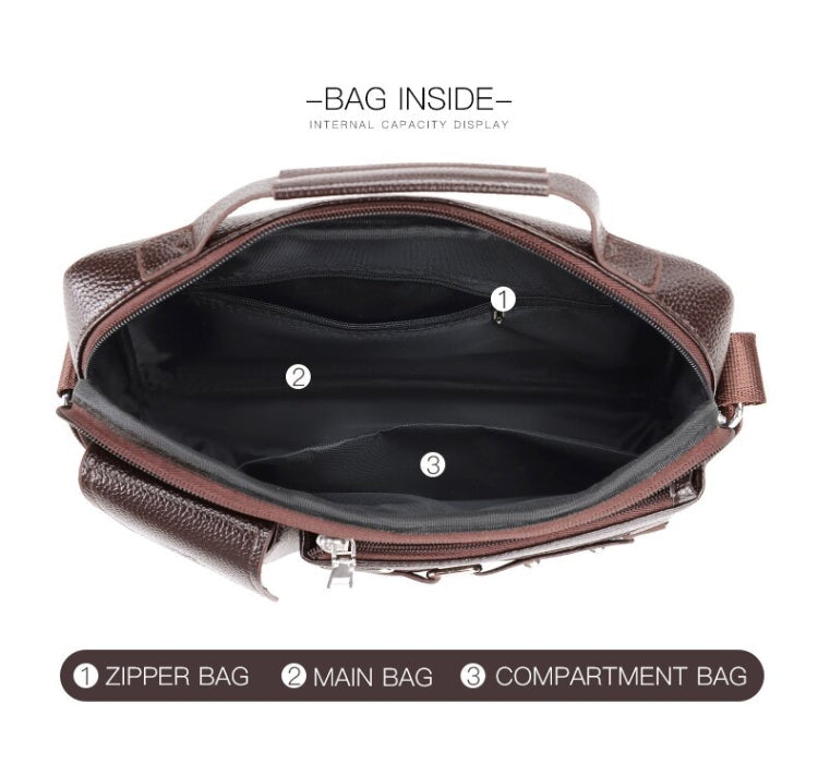 WEIXIER D235 Herren-Umhängetasche Tragbare PU-Leder-Handtasche