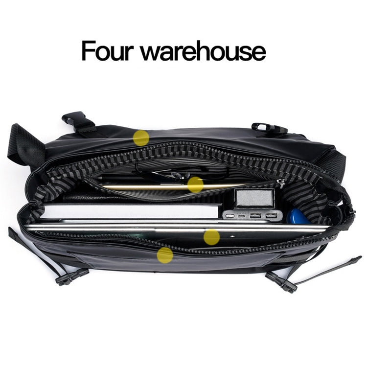 WEIXIER D231 Wasserdichte stoßfeste Oxford-Umhängetasche Herren-Schultertasche (Schwarz)