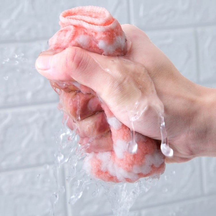 10 PCS  Absorbent Wave Dish Cloth Rag Non-stick Oil Coral Velvet Dish Towel (Random Color Delivery)