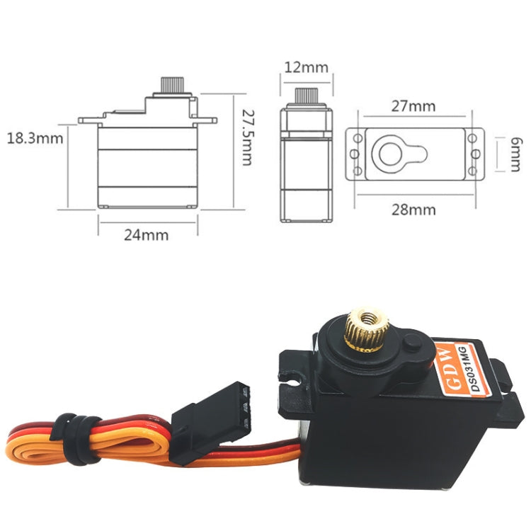 Model Aircraft 450 Swashplate GDW Steering Gear, DS031MG