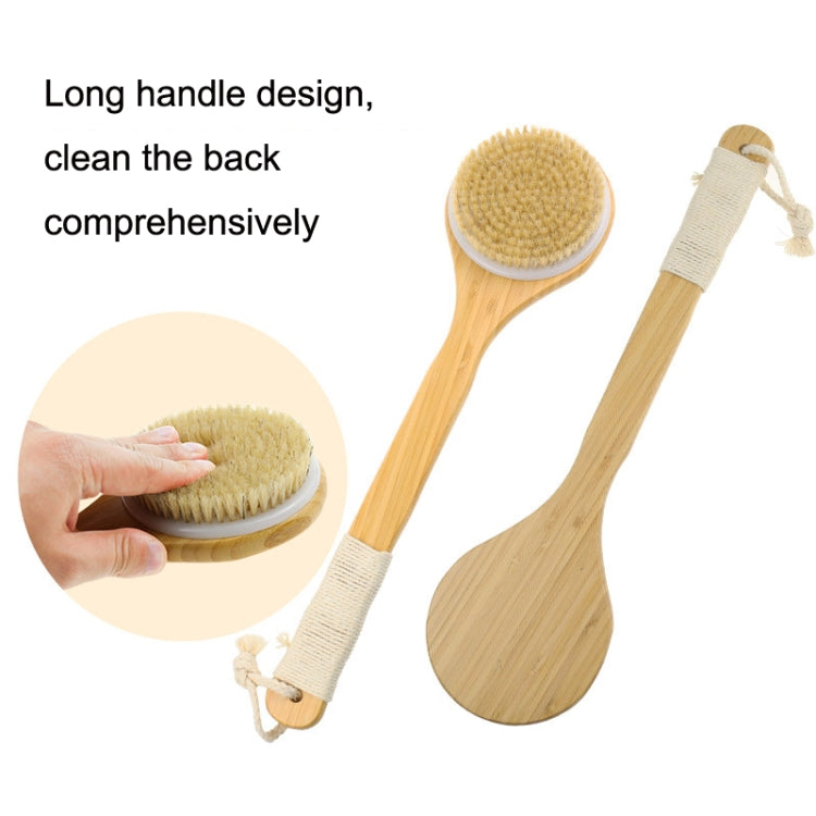 Natural Bristle Body Massage Brush Exfoliating Shower Bath Scrub Skin Brush