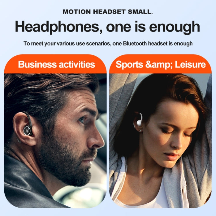 A1S Bluetooth-Ohrhörer, hängend, echte Klangqualität, Sport-Einohrhörer, A1S Schwarz, A1S Weiß