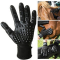 Pet Grooming Bath Gloves Hair Remover & Massage Cleaning Mitt Black