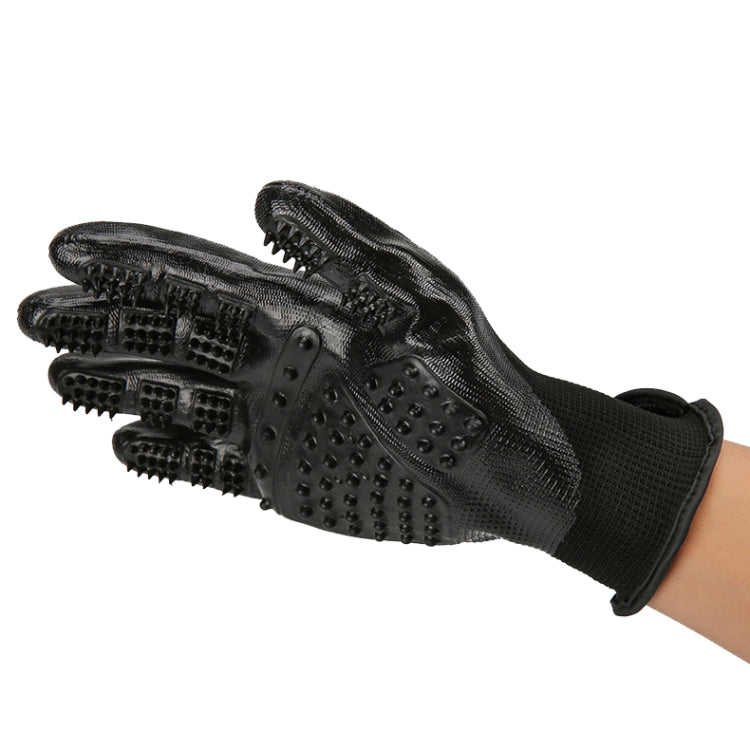 Pet Grooming Bath Gloves Hair Remover & Massage Cleaning Mitt Black
