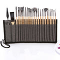 24 In 1 Nylon Wool Brush Canvas Storage Bag Set Oil Painting Gouache Watercolor Brush(Wooden Brushesx24+Storage Bag)