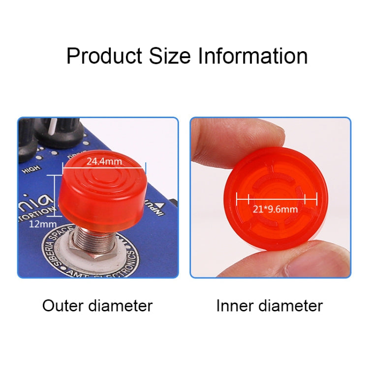 10 PCS JT1808 Electric Guitar Tuner Pedal Cap, Yellow, Red, Purple, Green, Orange, Deep Blue, Light Blue, Black