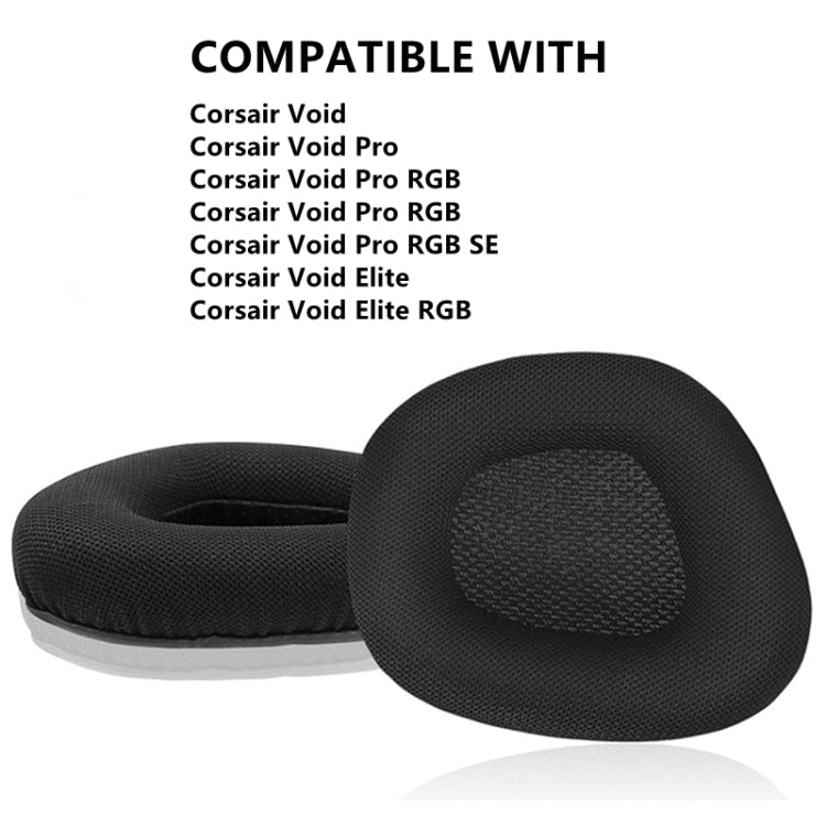 2 STÜCK Ersatz-Ohrpolster für Corsair Void Pro Elite, Stil: Kopfbügelpolster, Schwarzes Proteinleder, Schwarzes Gitter, Graues Bodengitter, Rotes Bodengitter, Gelbes Bodengitter, Schwarzes Eissensorleder, Schwarzes Lammleder