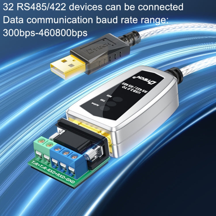 DTECH DT-5119 0,5 m USB-auf-RS485/422 industrieller Konverter Serielles Leitungskommunikationsadapter, DT-5119 0,5 m