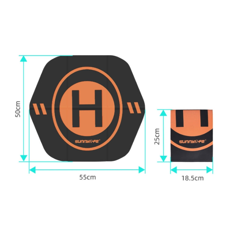 Sunnylife Drohne Universelles doppelseitiges faltbares Leder-Helipad, Größe: 55 x 50 cm