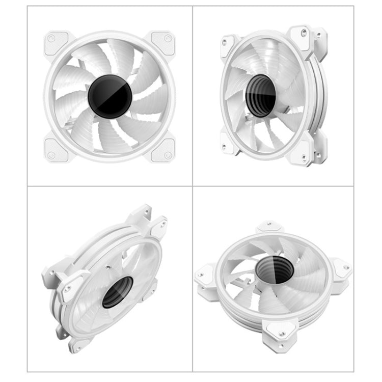COOLMOON 12cm Infinity-Linse Computer-Lüfter PWM ARGB Gehäuselüfter (Weiß)