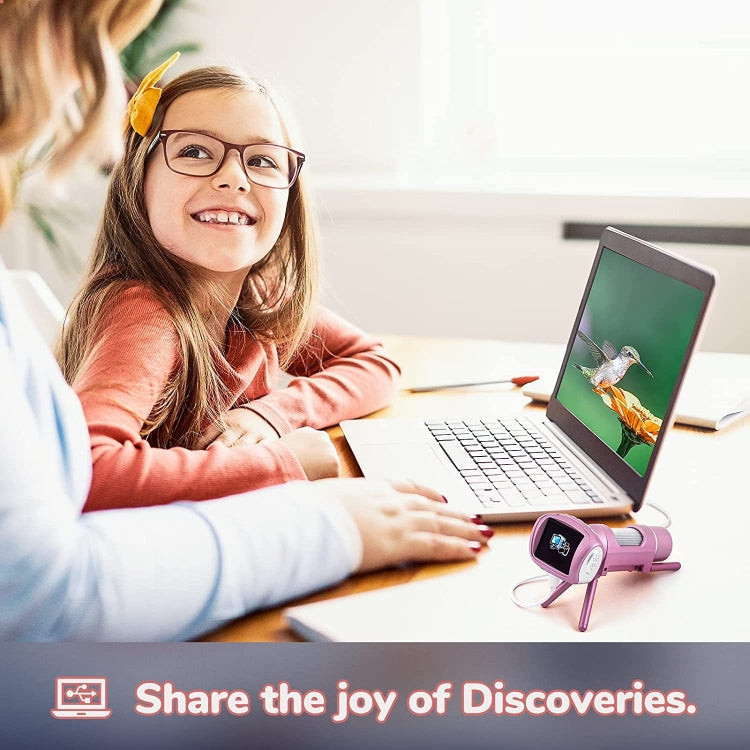 Children Camera Microscope USB Electronic Microscope Digital Magnifying Glass, Children Camera Pink, Children Camera Silver Gray