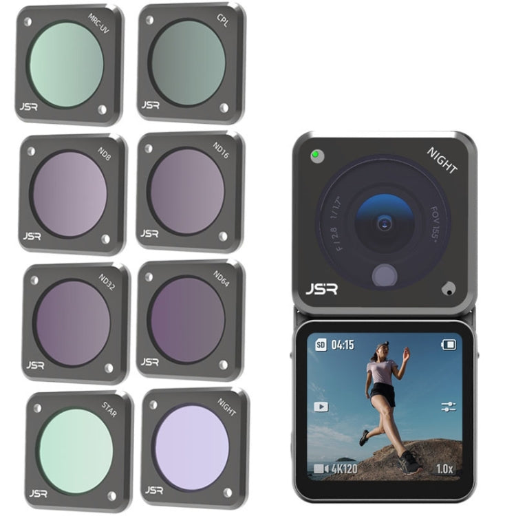 JUNESTAR Action-Kamera-Filter für DJI Action 2, Ausführung:, ND4, ND8, ND16, ND32, ND64, ND1000, ND8PL, Makro 10X, Nacht, CS-3IN1, CS-4in1, CS-4in1 (NDPL), CS-6IN1, CS-8in1