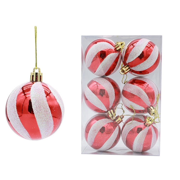 6 Stk./Pack 6 cm bemalte Weihnachtskugel Deko-Accessoires