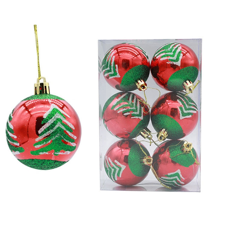 6 Stk./Pack 6 cm bemalte Weihnachtskugel Deko-Accessoires